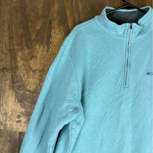 Columbia Mens Sweater Blue 1/4 Zip Long Sleeve Fleece Pullover XXL - Picture 4 of 12